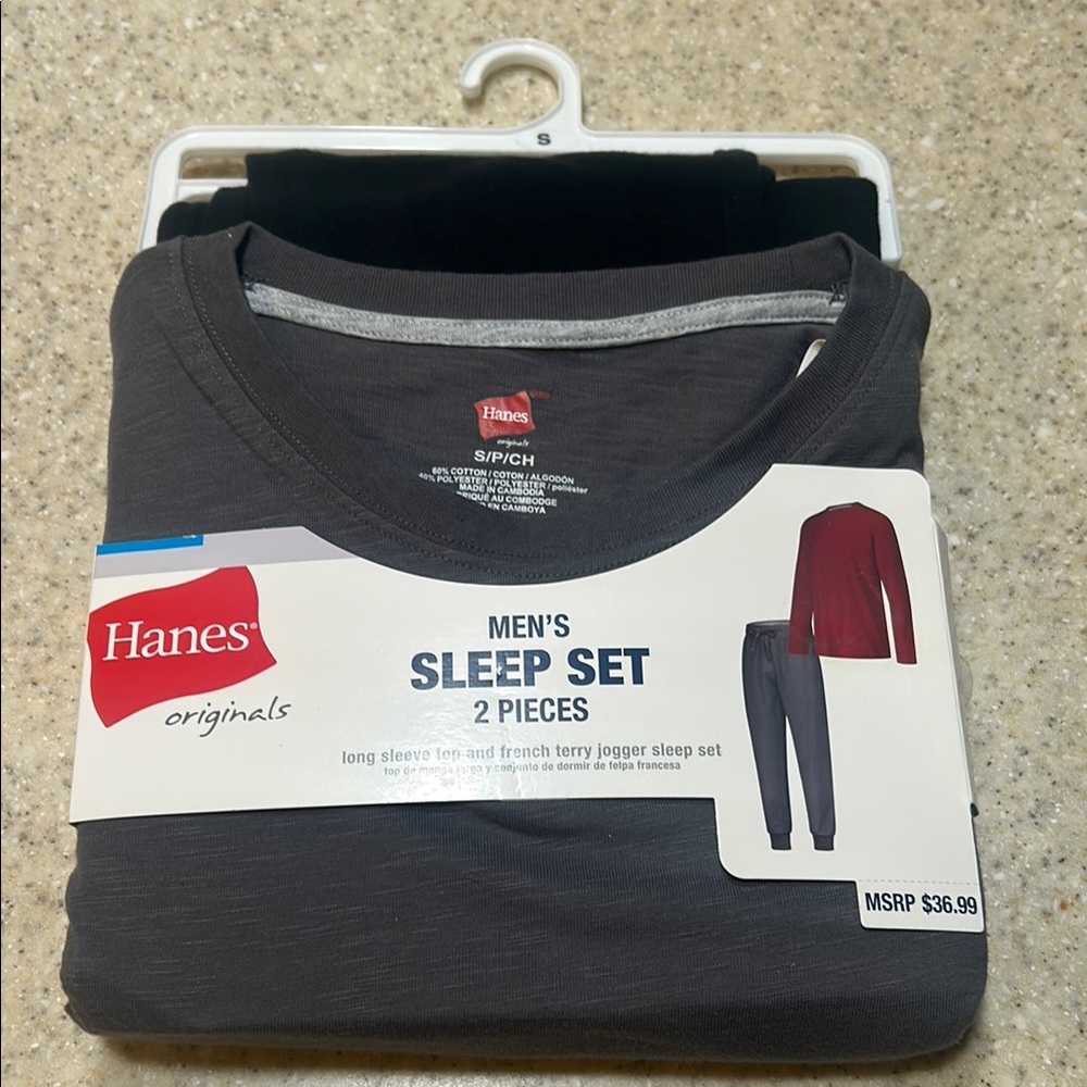 Hanes Originals Men's Dark Gray Sleepwear Set